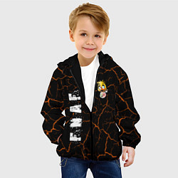 Куртка с капюшоном детская FNAF - ЧИКА Трещины, цвет: 3D-черный — фото 2