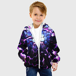 Куртка с капюшоном детская Соты - 3d, цвет: 3D-белый — фото 2