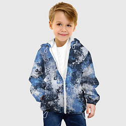 Куртка с капюшоном детская Спортивный камуфляж Пикси - Черника, цвет: 3D-белый — фото 2