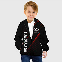 Куртка с капюшоном детская LEXUS ЛЕКСУС КРАСНЫЕ ЛИНИИ, цвет: 3D-черный — фото 2