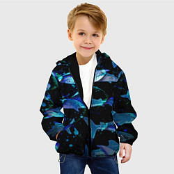 Куртка с капюшоном детская На дне морском Акулы, цвет: 3D-черный — фото 2