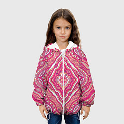 Куртка с капюшоном детская Абстракция Узор розового цвета, цвет: 3D-белый — фото 2