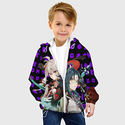 Куртка с капюшоном детская КАДЗУХА И СЯО ГЕНШИН ИМПАКТ, цвет: 3D-белый — фото 2