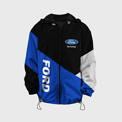 Куртка с капюшоном детская FORD ФОРД ЧЕРНЫЙ СИНИЙ БЕЛЫЙ, цвет: 3D-черный