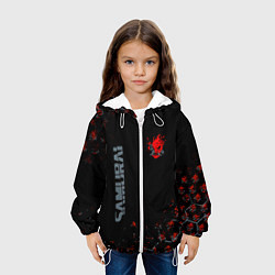 Куртка с капюшоном детская Cyberpunk 2077 samurai Паттерн, цвет: 3D-белый — фото 2