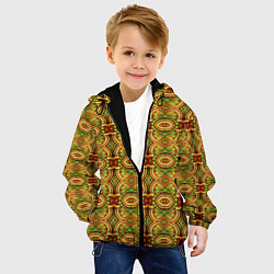Куртка с капюшоном детская Абстрактные узоры, цвет: 3D-черный — фото 2
