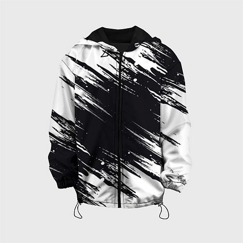 Детская куртка БЕЛАЯ КРАСКА БРЫЗГИ / 3D-Черный – фото 1