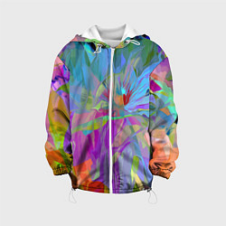Куртка с капюшоном детская Abstract color pattern Summer 2022, цвет: 3D-белый