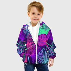 Куртка с капюшоном детская Neon color pattern Fashion 2023, цвет: 3D-белый — фото 2