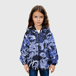Куртка с капюшоном детская Цветы Темные Розы, цвет: 3D-черный — фото 2