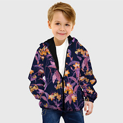 Куртка с капюшоном детская Цветы Колокольчики, цвет: 3D-черный — фото 2