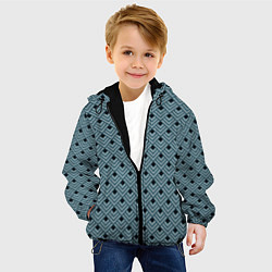 Куртка с капюшоном детская Абстракция из разноцветных квадратов, цвет: 3D-черный — фото 2