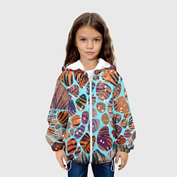 Куртка с капюшоном детская Разноцветные камушки, цветной песок, пальмовые лис, цвет: 3D-белый — фото 2