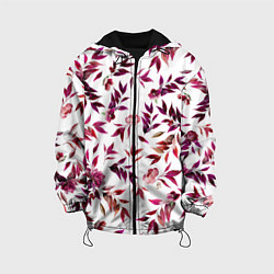 Куртка с капюшоном детская Цветы Летние Розовые, цвет: 3D-черный