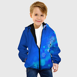 Куртка с капюшоном детская Блики на синем фоне, цвет: 3D-черный — фото 2