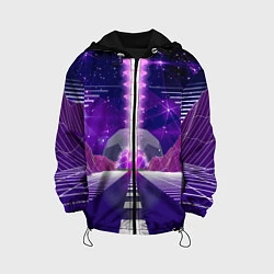 Куртка с капюшоном детская Vaporwave Neon Space, цвет: 3D-черный