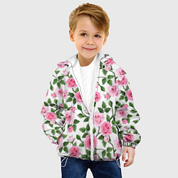 Куртка с капюшоном детская Распустившиеся розы, цвет: 3D-белый — фото 2