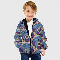 Куртка с капюшоном детская Цветочные узоры, цвет: 3D-черный — фото 2