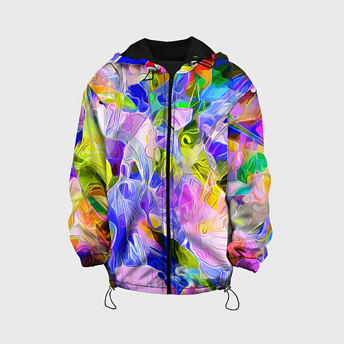 Детская куртка Красочный цветочный узор Весна - Лето 2023 Colorfu / 3D-Черный – фото 1