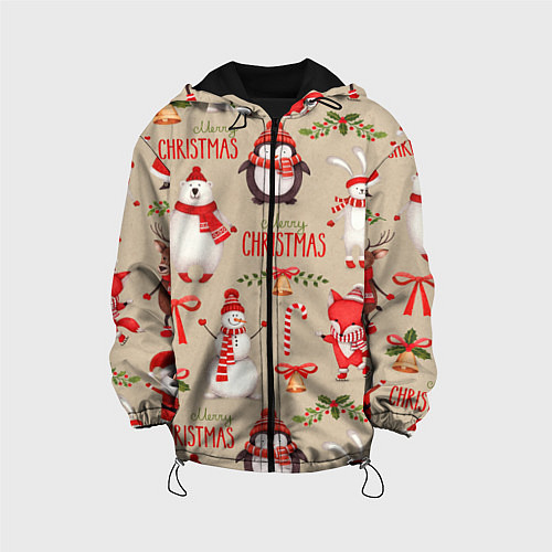 Детская куртка СЧАСТЛИВОГО РОЖДЕСТВА MERRY CHRISTMAS / 3D-Черный – фото 1