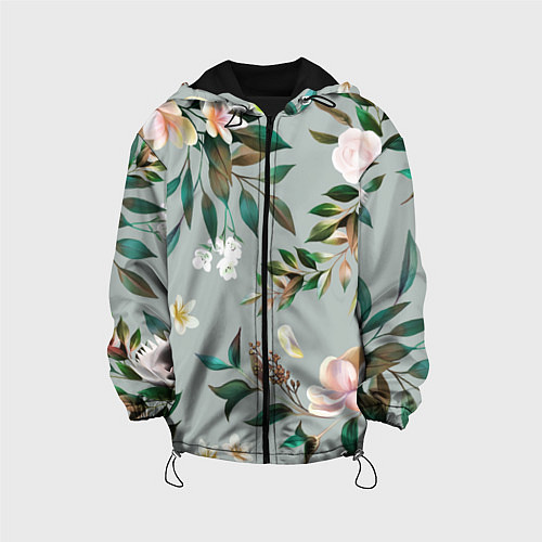 Детская куртка Цветы Цветочный Букет / 3D-Черный – фото 1