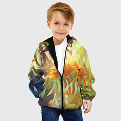 Куртка с капюшоном детская Fern leaves, цвет: 3D-черный — фото 2