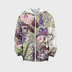 Куртка с капюшоном детская Цветы Чудесный Садовый Узор, цвет: 3D-белый