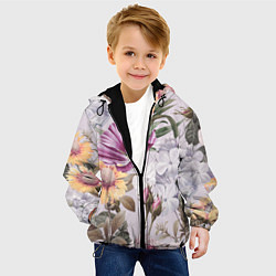 Куртка с капюшоном детская Цветы Романтический Букет, цвет: 3D-черный — фото 2