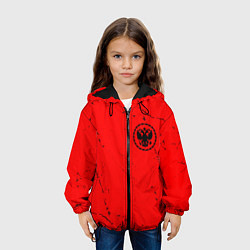 Куртка с капюшоном детская РОССИЯ - ГЕРБ Потертости, цвет: 3D-черный — фото 2