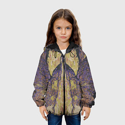 Куртка с капюшоном детская Абстрактный цветой графический узор abstract color, цвет: 3D-черный — фото 2