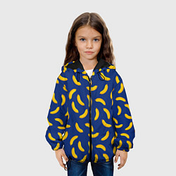 Куртка с капюшоном детская Banana style Банана стайл, веселый банановый патте, цвет: 3D-черный — фото 2