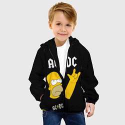 Куртка с капюшоном детская AC DC ГОМЕР СИМПСОН SIMPSONS, цвет: 3D-черный — фото 2