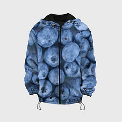 Куртка с капюшоном детская Голубика - фон, цвет: 3D-черный