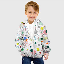 Куртка с капюшоном детская MULTICOLORED GEOMETRIC SHAPES, цвет: 3D-белый — фото 2