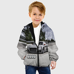 Куртка с капюшоном детская Ауди на скоростном шоссе Audi on the expressway, цвет: 3D-черный — фото 2