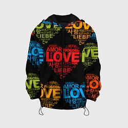 Куртка с капюшоном детская Love, Amor, Любовь - Неон версия, цвет: 3D-черный