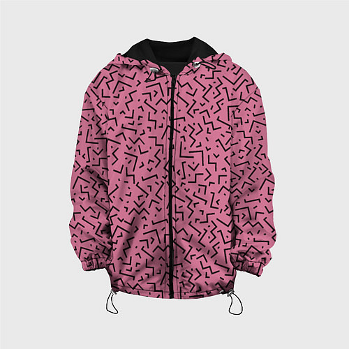 Детская куртка Минималистический паттерн на розовом фоне / 3D-Черный – фото 1