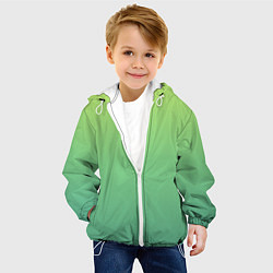 Куртка с капюшоном детская Shades of Green GRADIENT, цвет: 3D-белый — фото 2