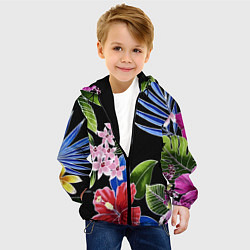 Куртка с капюшоном детская Floral vanguard composition Летняя ночь Fashion tr, цвет: 3D-черный — фото 2
