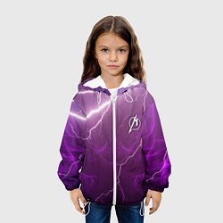 Куртка с капюшоном детская MINI EMBLEM METALLICA И МОЛНИИ, цвет: 3D-белый — фото 2