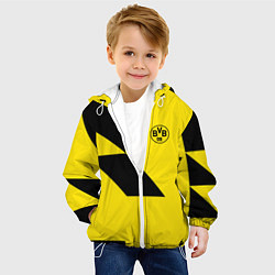Куртка с капюшоном детская Фк боруссия - fc borussia logo, цвет: 3D-белый — фото 2