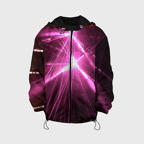 Детская куртка Неоновые лазеры во тьме - Розовый / 3D-Черный – фото 1