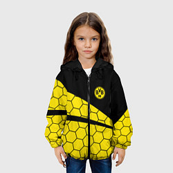 Куртка с капюшоном детская Боруссия - borussia желтые соты, цвет: 3D-черный — фото 2