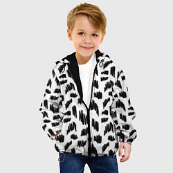 Куртка с капюшоном детская Узор штрихи, цвет: 3D-черный — фото 2