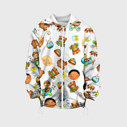 Куртка с капюшоном детская TEXTURE OF CHILDRENS PICTURES, цвет: 3D-белый