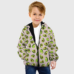 Куртка с капюшоном детская Авокадо, текстильный паттерн, цвет: 3D-черный — фото 2