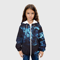 Куртка с капюшоном детская Неоновые пары дыма - Синий, цвет: 3D-белый — фото 2