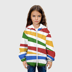 Куртка с капюшоном детская Разноцветная зебра без чёрных полос, цвет: 3D-белый — фото 2