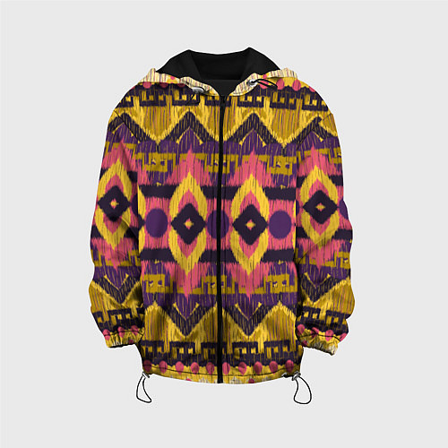 Детская куртка Африканский узор орнамент из шерсти Africa Wool Pa / 3D-Черный – фото 1