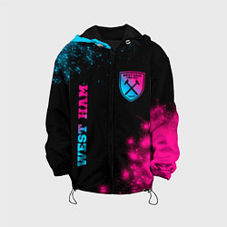 Куртка с капюшоном детская West Ham Neon Gradient, цвет: 3D-черный